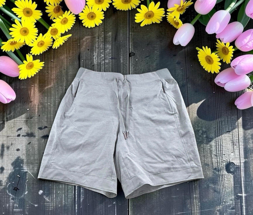 Calia Journey Woven Bermuda Athletic Short Sz Small Mid-Rise Heather Grey Gym